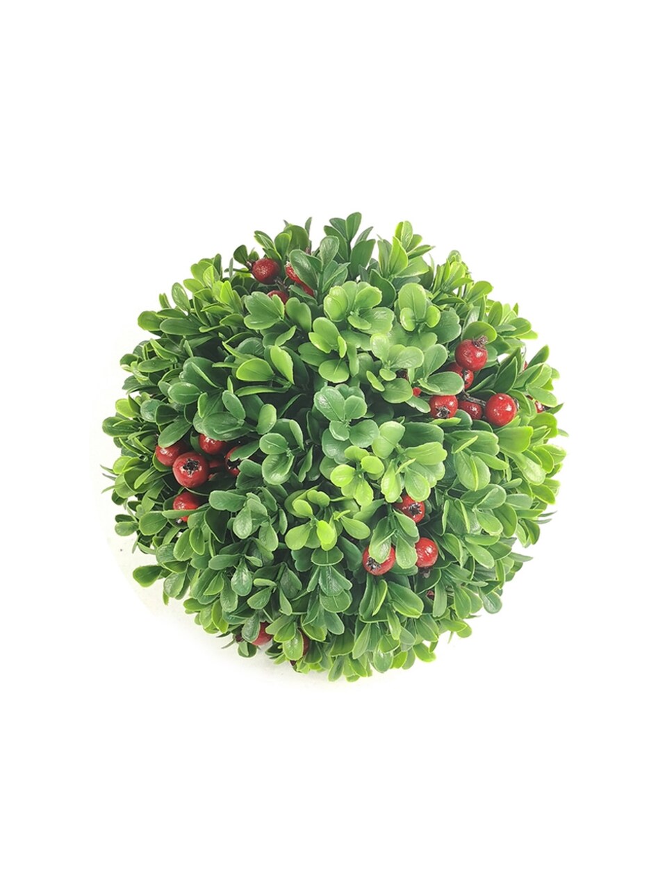 Set of 12: Green Boxwood Ball with Lifelike Red Berries, 7 Wide, UV  Resistant, Indoor/Outdoor Use, Faux Greenery, Home & Office Decor